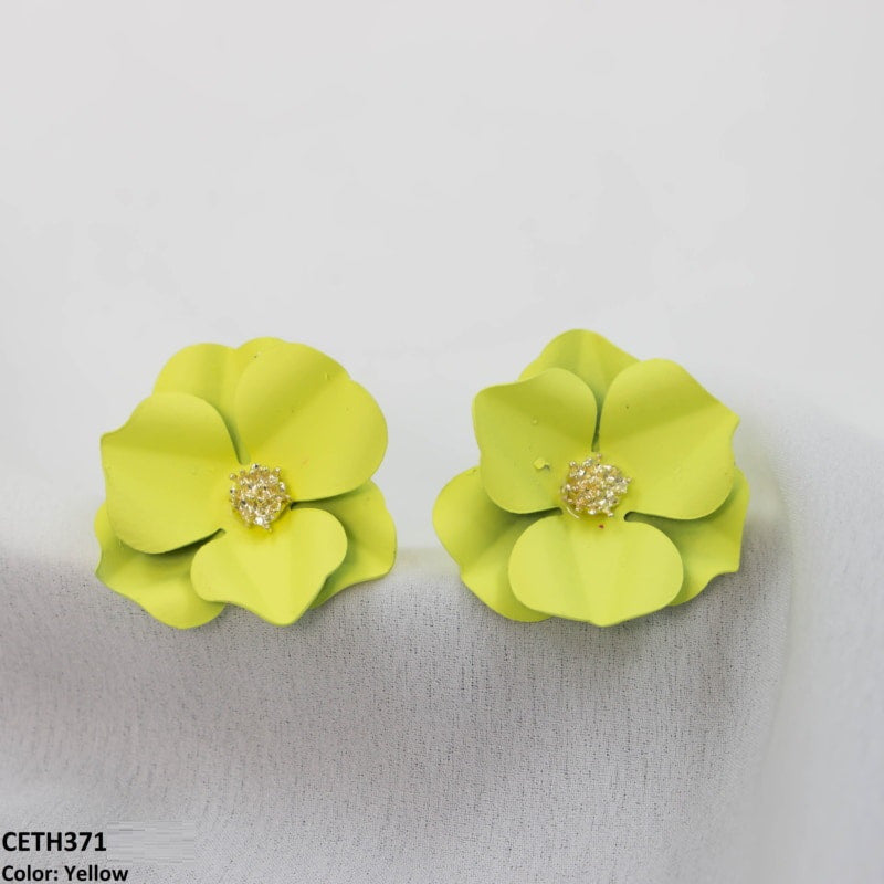 Painted Flower Stud Tops Pair