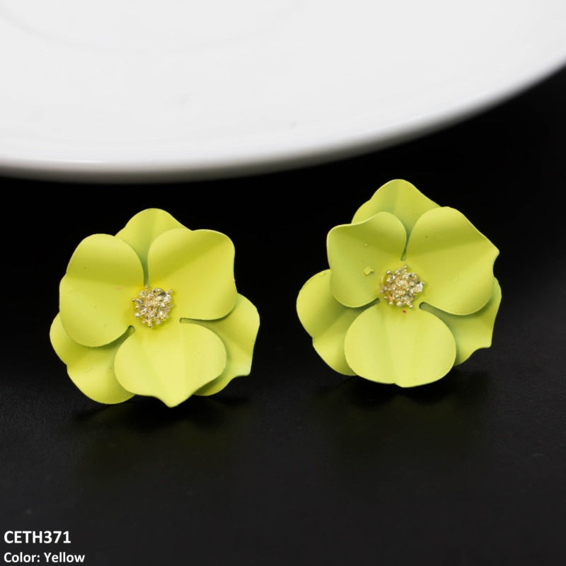 Painted Flower Stud Tops Pair