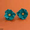 Painted Flower Stud Tops Pair