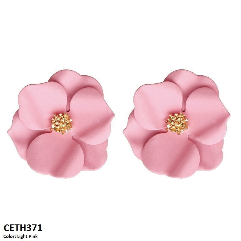 Painted Flower Stud Tops Pair