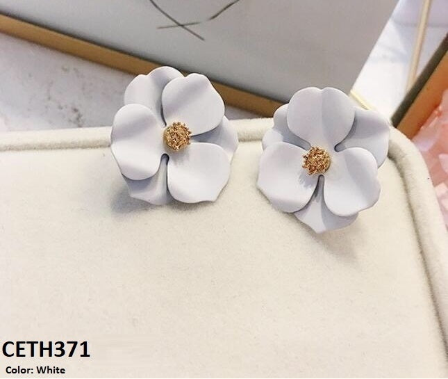 Painted Flower Stud Tops Pair