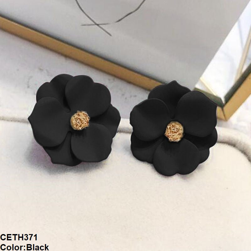 Painted Flower Stud Tops Pair
