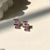 4 Baguette Joint Stud Tops Pair