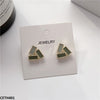 Painted 3 Baguette Triangle Stud Tops Pair
