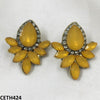 Step Pear Stud Tops Pair