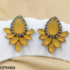 Step Pear Stud Tops Pair