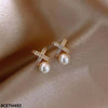 Cross Pearl Stud Tops Pair