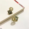 Square Round Stud Tops Pair
