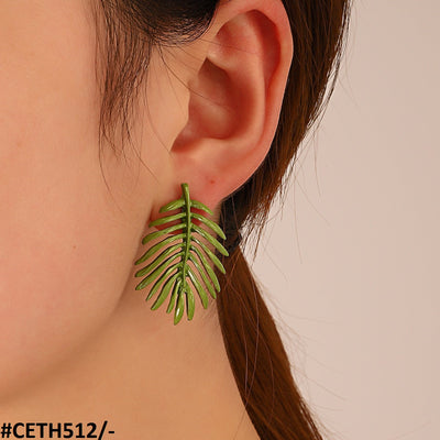 Painted Leaf Stud Tops Pair