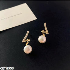 Zigzag/Pearl Stud Tops Pair