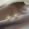 Flower Pearl Ear Tops Pair