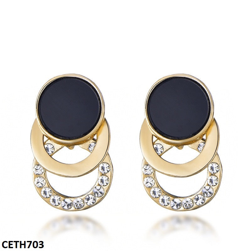 Black Layered Circle Tops Pair