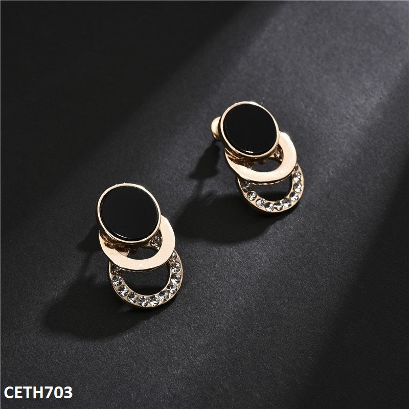 Black Layered Circle Tops Pair