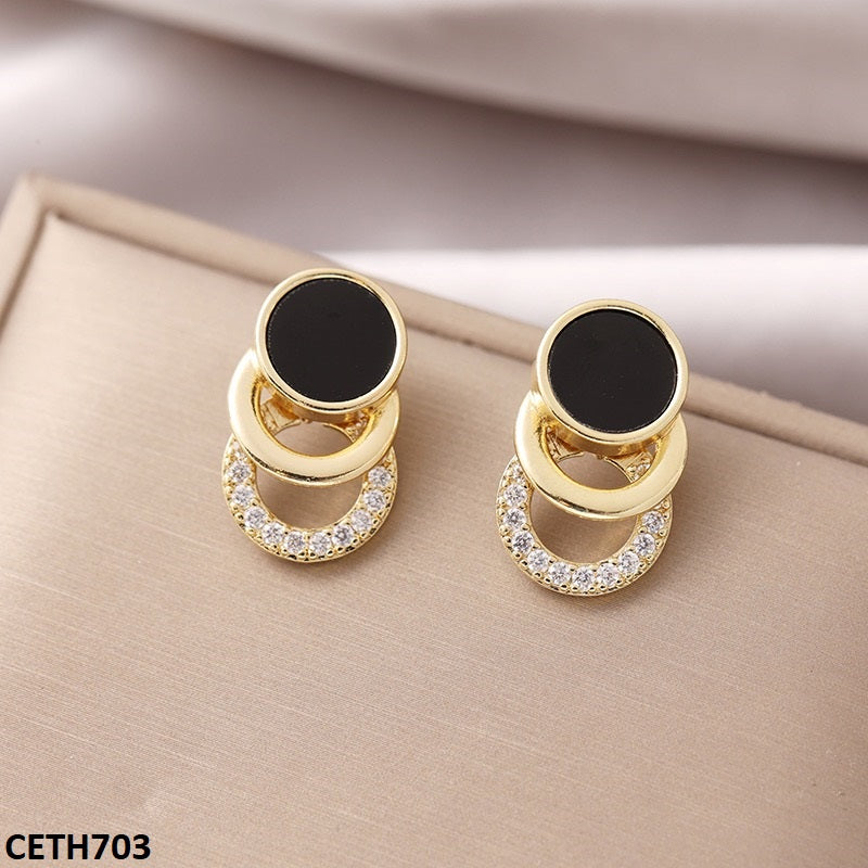 Black Layered Circle Tops Pair
