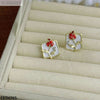 Painted Flower Square Tops Pair