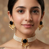 Circle Flower Pearl Choker Set