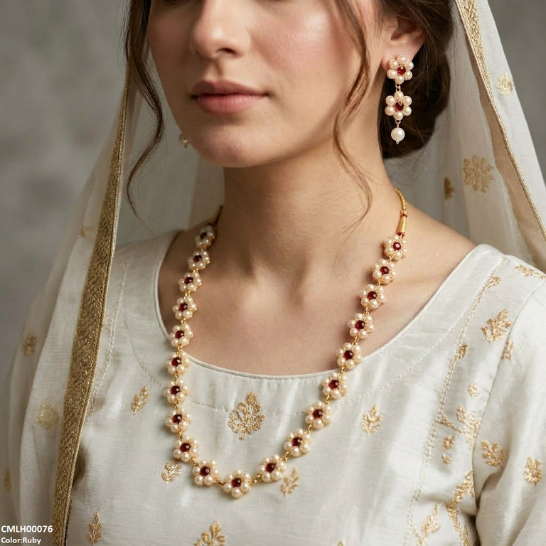 Pearl Flower Mala Set