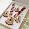 Rectangle Flower Pearl Drop Mala Set