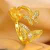 Double Butterfly Stone Ring Adjustable