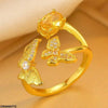 Double Butterfly Stone Ring Adjustable