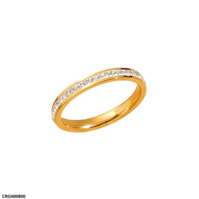 Stainless Steel Round Stone Ring