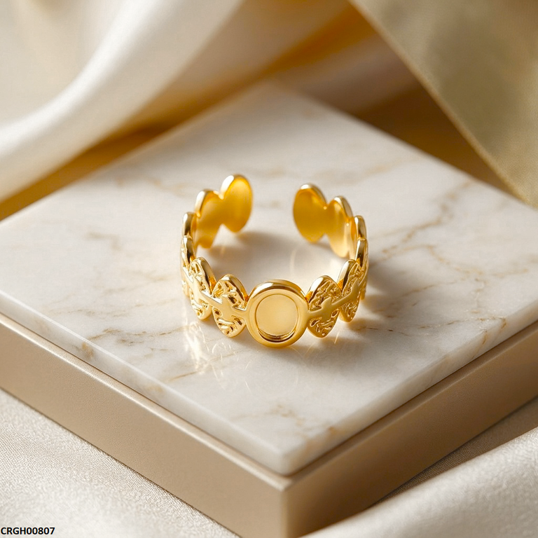Stainless Steel Oval Vintage Ring Adjustable