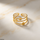 Stainless Steel Square Triple Layer Ring Adjustable