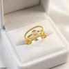Stainless Steel Round Triple Layer Ring Adjustable