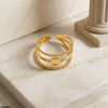 Stainless Steel Round Triple Layer Ring Adjustable