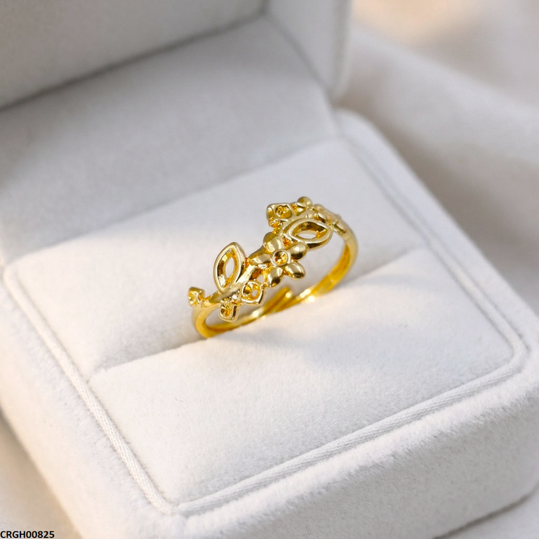 Stainless Steel Petal Flower Ring Adjustable