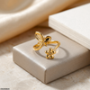Stainless Steel Butterfly/Flower Ring Adjustable