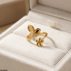 Stainless Steel Butterfly/Flower Ring Adjustable