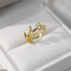 Flora Flower Stainless Steel Ring Adjustable