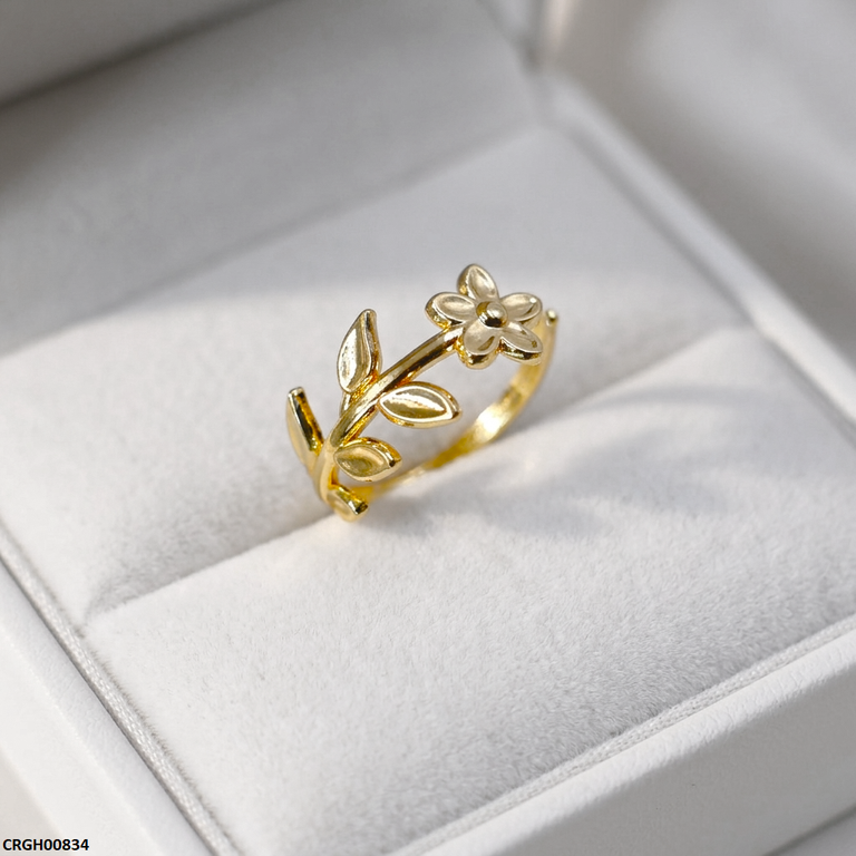 Flora Flower Stainless Steel Ring Adjustable