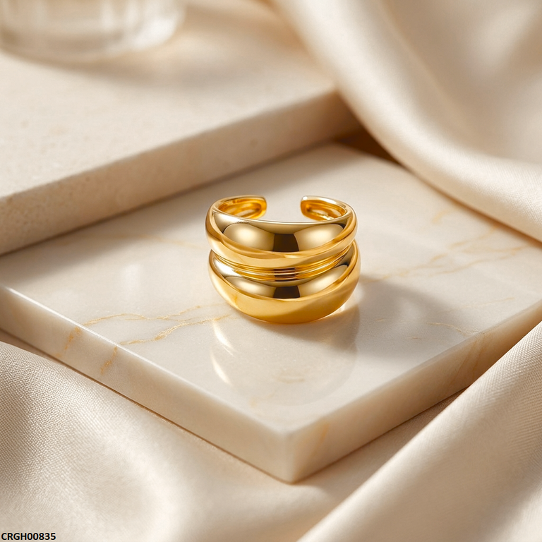 Wide Dome Stainless Steel Ring Adjustable
