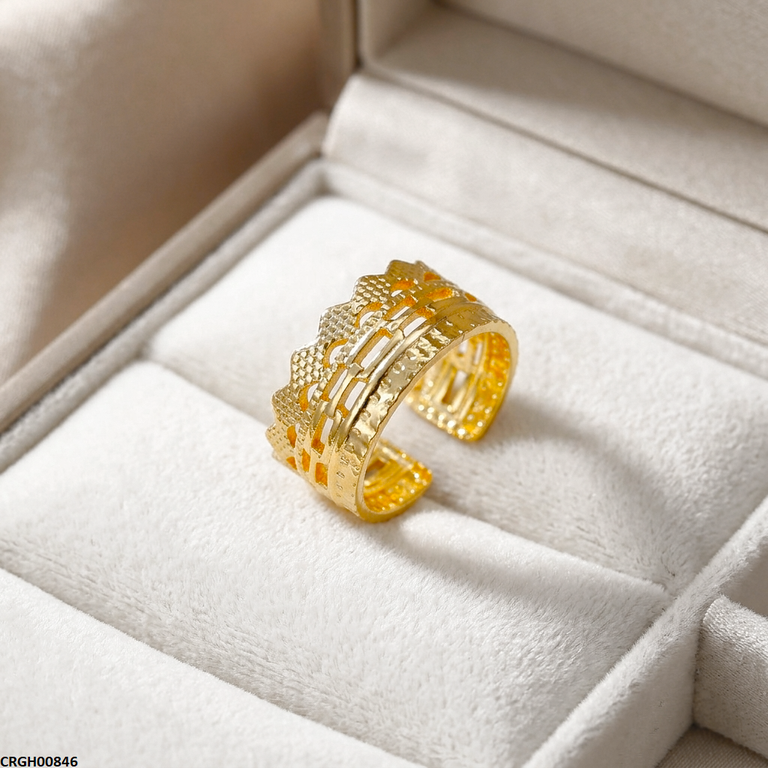 Crown Stainless Steel Ring Adjustable