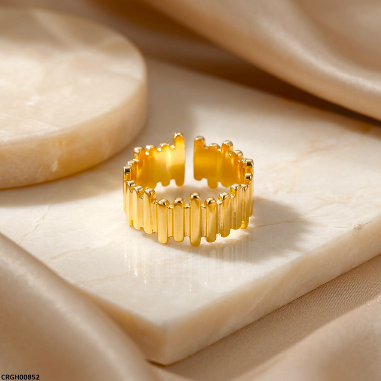 Golden Bars Stainless Steel Ring Adjustable