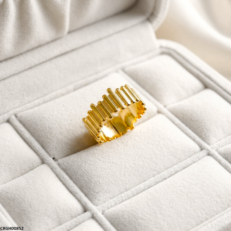 Golden Bars Stainless Steel Ring Adjustable
