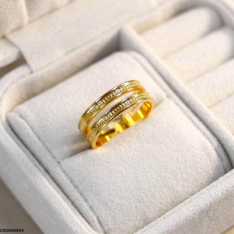 Twin Crown Stainless Steel Ring Adjustable
