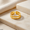 Twin Crown Stainless Steel Ring Adjustable