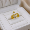 Heart Crown Stainless Steel Ring Adjustable