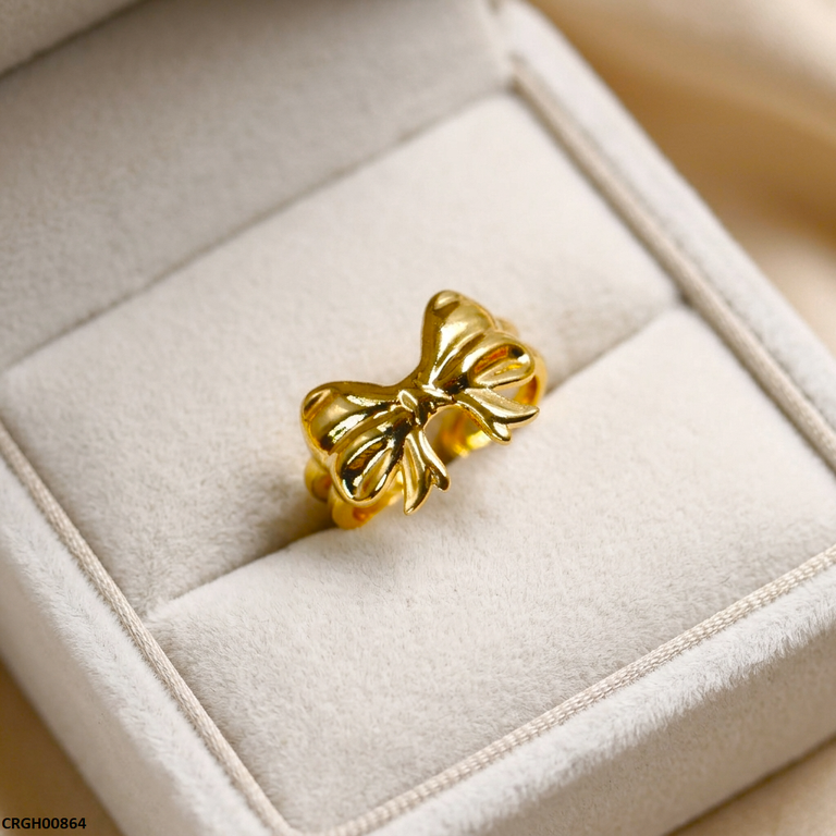Bow Stainless Steel Ring Adjustable