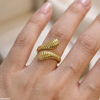Wave Stainless Steel Ring Adjustable