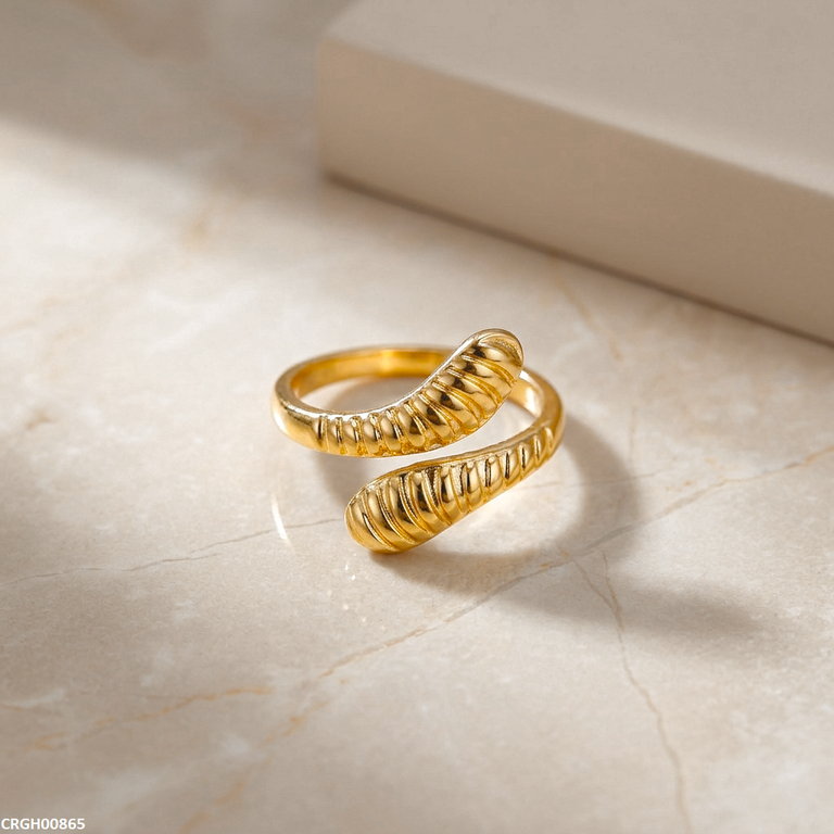 Wave Stainless Steel Ring Adjustable