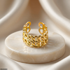 Double Chain Link Stainless Steel Ring Adjustable
