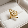Swirl Wave Stainless Steel Ring Adjustable