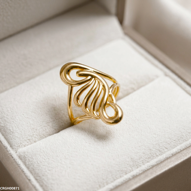Swirl Wave Stainless Steel Ring Adjustable