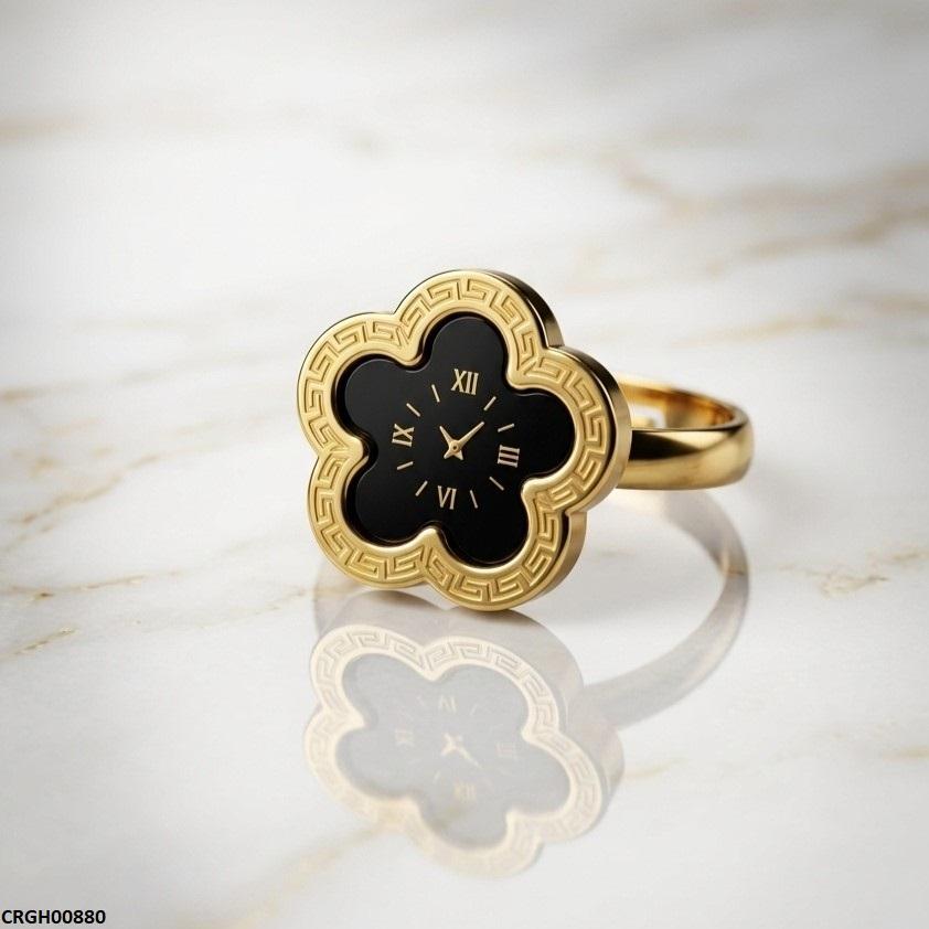 Clover Watch Design Stainless Steel Ring Adjustable