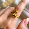 Stainless Steel Double flower Ring