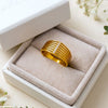 Stainless Steel Layered Line Ring